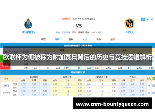 欧联杯为何被称为附加赛其背后的历史与竞技逻辑解析